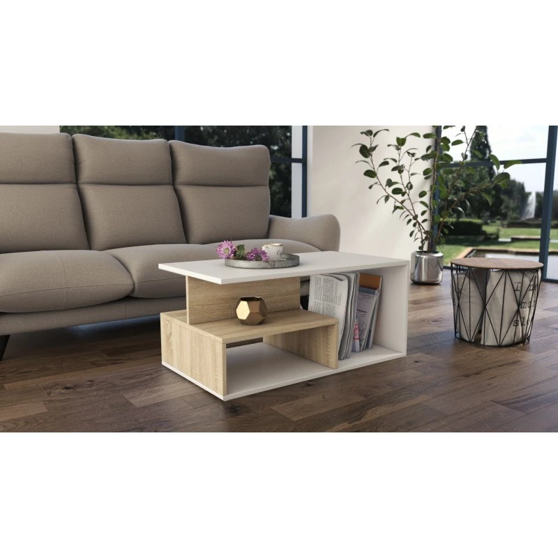 Topeshop PRIMA SON MIX kafijas / sānu / gala galdiņš, kafijas galdiņš, brīvās formas, 1 kāja