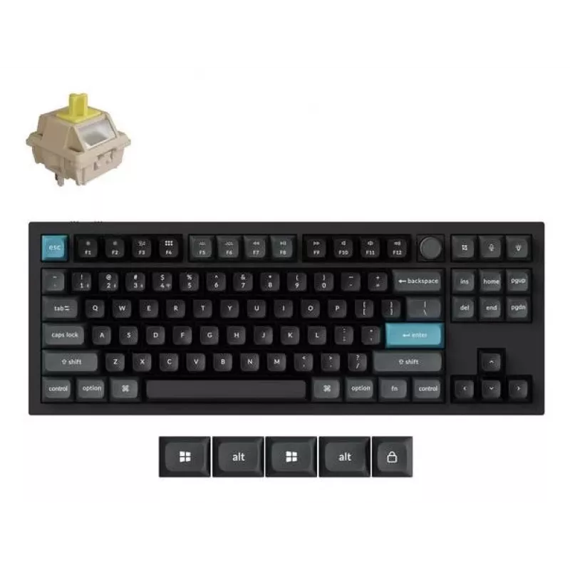 Mehāniskā tastatūra Keychron Q3 Ultra 8K — 80% QWERTY, vadu un Bluetooth, RGB, melna