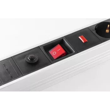 Power Extension S/CONN 09-20565 1.5m 6 AC Outlets Indoor Melns balta