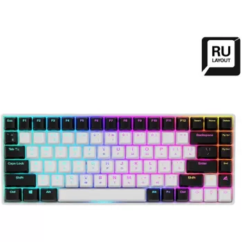 Sharkoon SKILLER SGK50 S3 spēļu tastatūra USB QWERTY krievu valodā balta