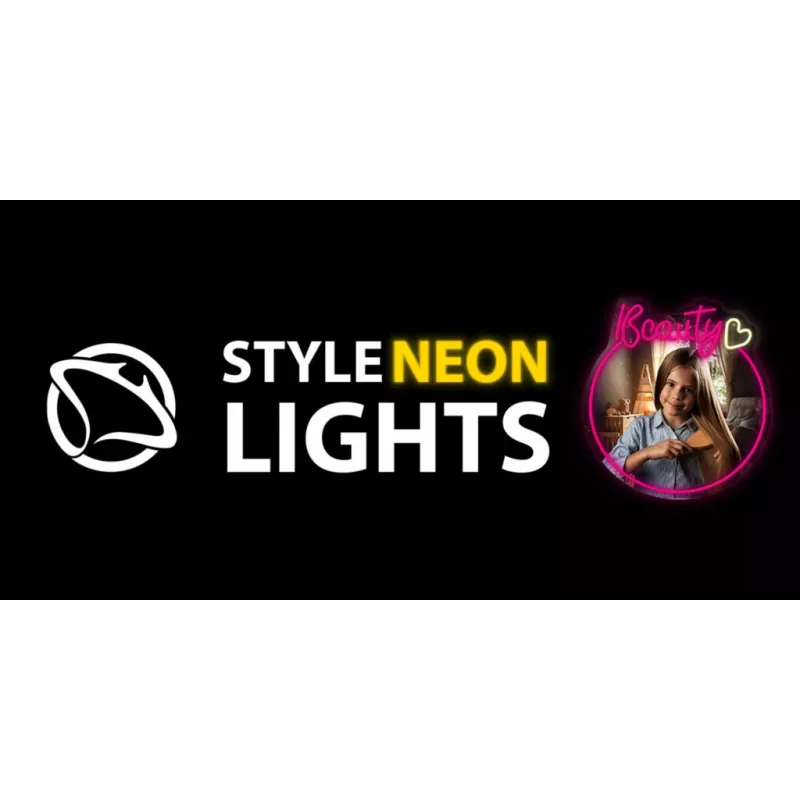 LED Neona spoguļa gaisma MANTA MASNL130PK Style Neon Lights BEAUTY, rozā akcents, dekoratīvs spoguļa apgaismojums