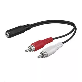 Microconnect AUDALH02 audio kabelis 0,2 m 2 x RCA 3,5 mm sarkans