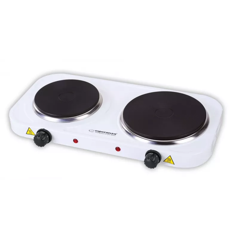 Esperanza EKH014W elektriskā plīts ar 2 zonām, balta