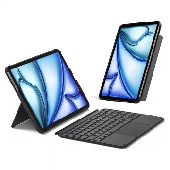 Folio tastatūras vāciņš Inateck KB04122 11 collu iPad — QWERTZ izkārtojums, Bluetooth, 500 mAh akumulators, 450 g