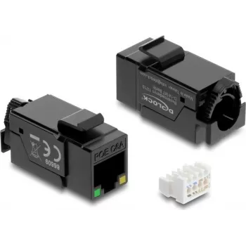 Keystone modulis DELOCK 86609 — plakans RJ-45, melns, 16,4×37,5×22 mm