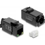Keystone modulis DELOCK 86609 — plakans RJ-45, melns, 16,4×37,5×22 mm