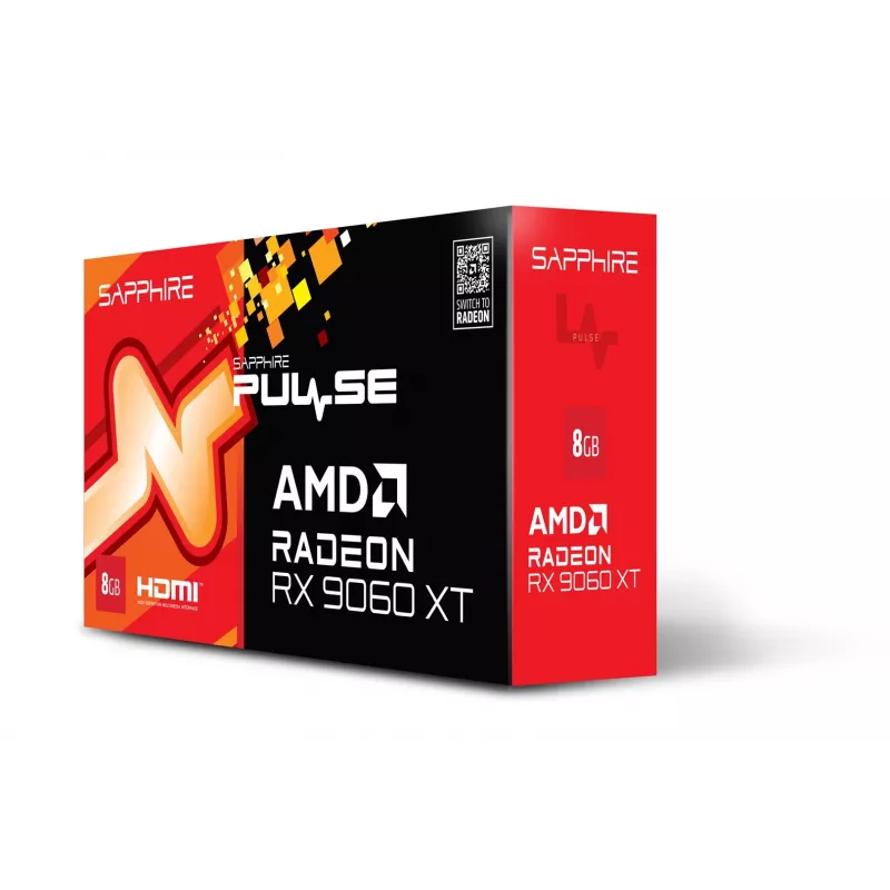 Grafikas karte Sapphire Radeon RX 9060 XT 8GB GDDR6, 128-bit, PCIe 5.0, 3320 MHz, 2x DP + HDMI
