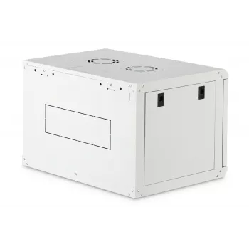 Pie sienas stiprināms 19 collu statīva skapis DIGITUS Dynamic‑N DN-37100, 7U, 600x450 mm (PxG), IP20, gaiši pelēks, neizjaukts