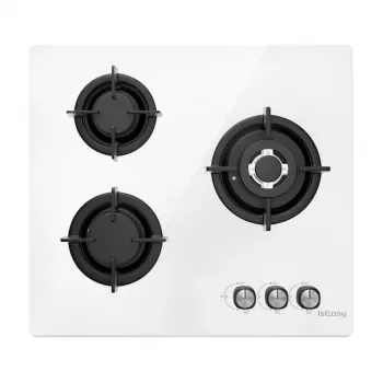 ISEASY MGBG-603 gāzes plīts, 3 degļi (balta)