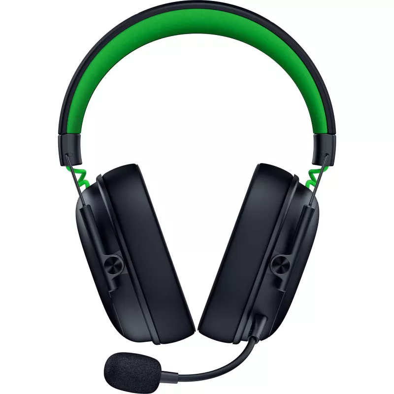 Austiņas Razer MelnsShark V3 X HyperSpeed — vadu un bezvadu (USB-A, Bluetooth), apkārtauss, 20–28 kHz, 270 g, melnas/zaļas
