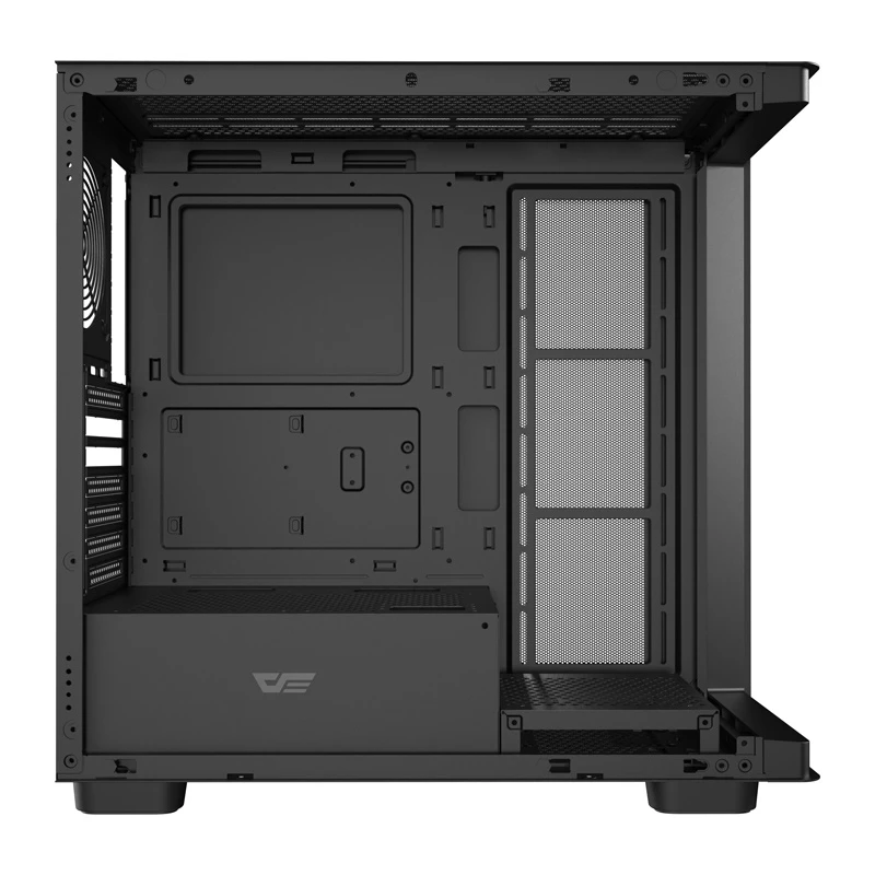 Datora korpuss DarkFlash DS900G (melns) — mid-tower ATX saderīgs, rūdīta stikla sānu panelis