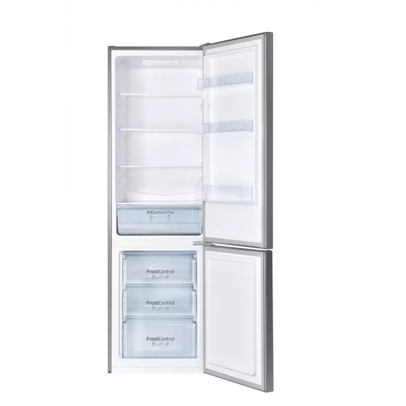 Saldētava-ledusskapis AMICA FK2525.4UNTX(E) brīvstāvošs 250L, sudraba krāsā, apakšējā saldētava, R600a