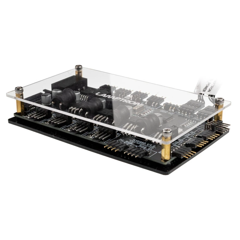 Lamptron RW460 ventilatoru un RGB kontrolieris ūdens dzesēšanas sistēmām — melns