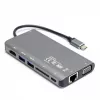 UNITEK uHUB O8+ Vadu USB 3.2 Gen 1 Type-C pelēks 100W Power Delivery