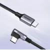 Ugreen USB-C (taisns) / USB-C (leņķveida) PD QC 60W 3A 0,5m US255 (pelēks)