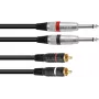 Audio adaptera kabelis Omnitronic 2x 3.5 mm ligzda uz 2x RCA, 3 m, melns