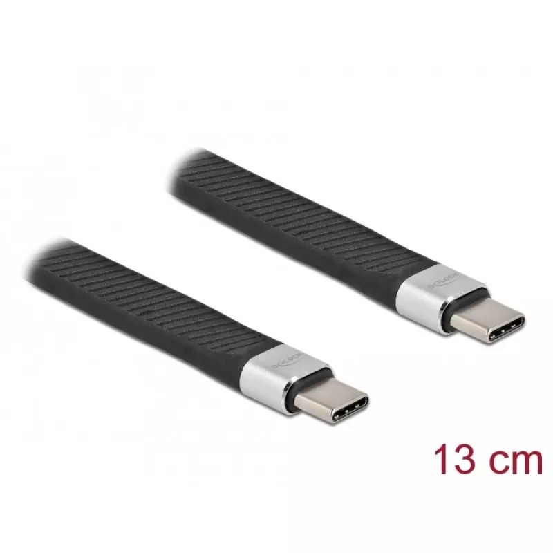 USB 2.0 FPC plakanais lentes kabelis DeLOCK 86940 USB Type-C uz USB Type-C 13 cm