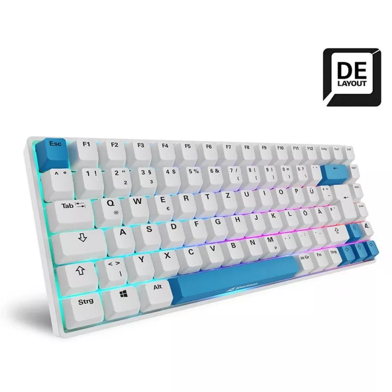 Sharkoon SKILLER SGK50 S3 PBT tastatūra Gaming USB QWERTZ vācu, balta