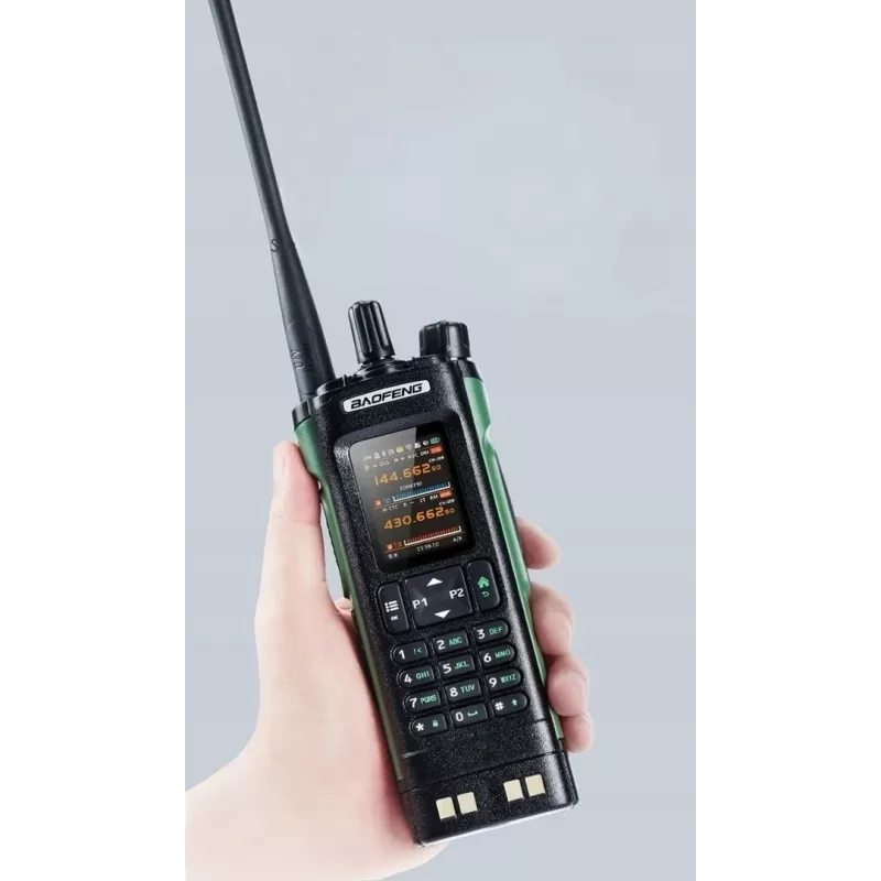 Rokas radioiekārta Baofeng DM-32E — VHF 144–146 MHz, UHF 430–440 MHz, GAISA JOSLAS uztvērējs 108–136 MHz, 2200 mAh, DMR/FM, GPS+APRS