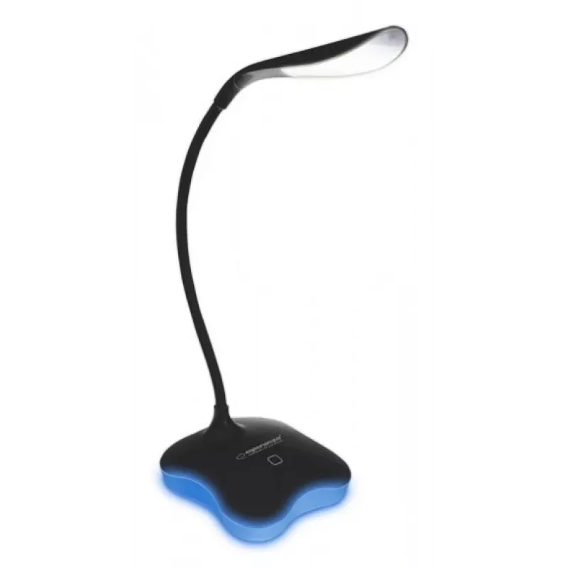 Galda lampa ESPERANZA ELD105K MIMOSA — LED galda lampa ar nakts gaismu, melna