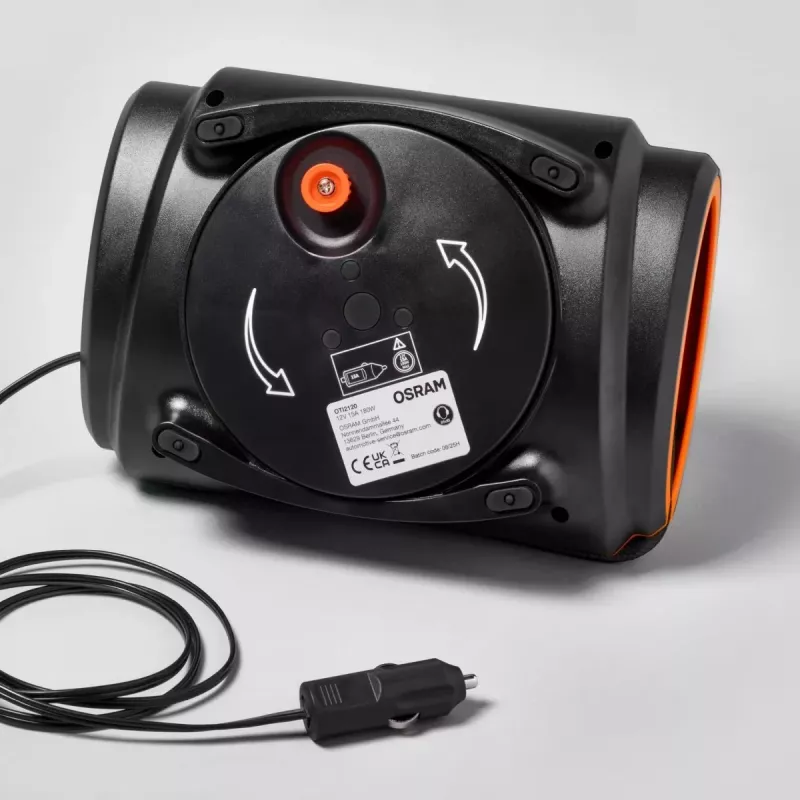 Gaisa kompresors Osram TyreInflate 2120 — kompakts 12 V ar baterijām darbināms riepu piepūtējs (OTI2120)