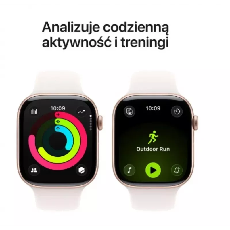 Apple Watch Series 11 GPS 46mm rozā zelta alumīnija korpuss ar Light Blush sporta siksniņu S/M