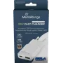 Lādētājs MediaRange MRMA125 30W 2 portu (1x USB-A, 1x USB-C, GaN) balts