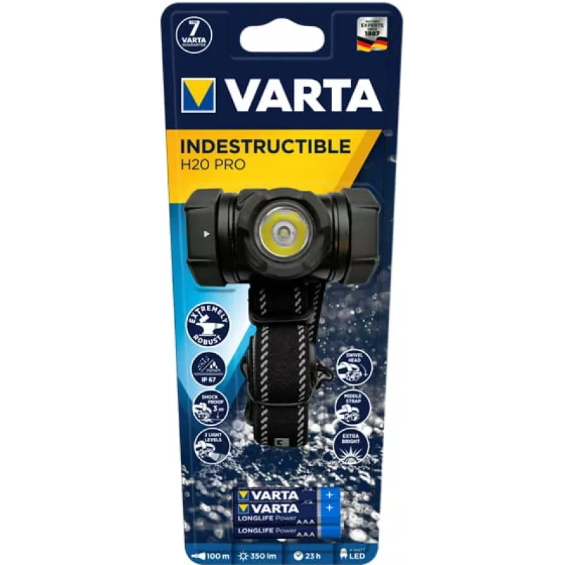Galvas lukturītis Varta INDESTRUCTIBLE H20 PRO melns LED 350 lm
