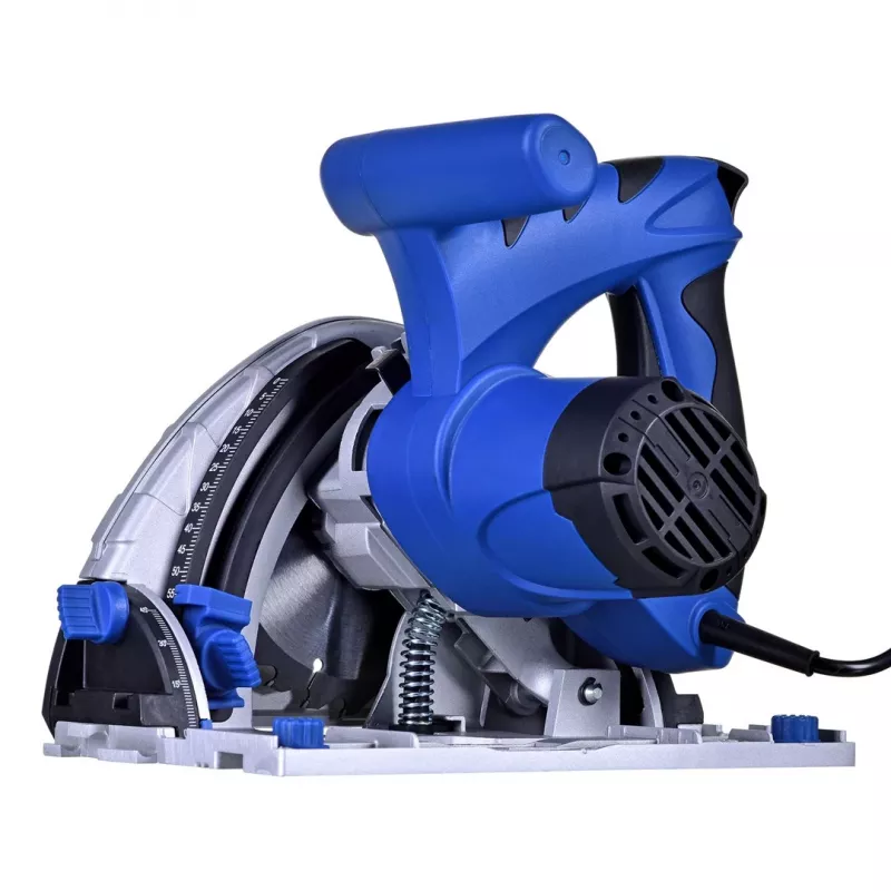 Riņķveida zāģis Scheppach PL55, 1200 W, 230 V, asmens Ø160 mm, 24T, griešanas dziļums 49,5 mm (90°), slīpuma regulēšana, koks