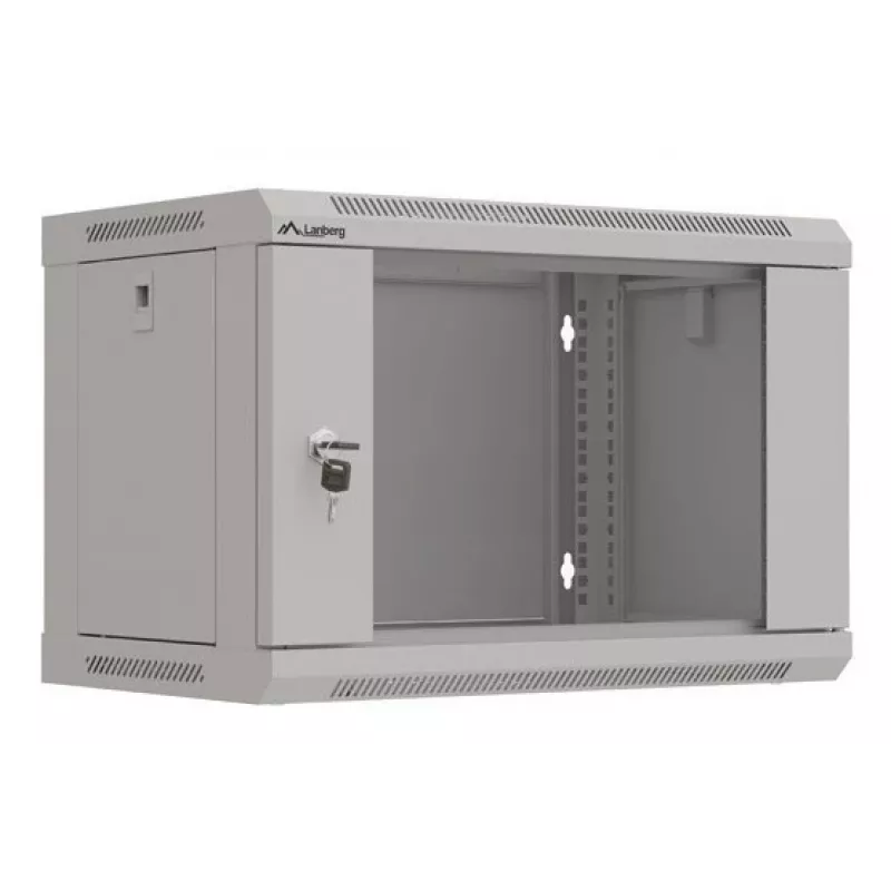 Rack montāžas skapis LANBERG WF03-5306-10S 19 collu 6U pelēks ar stikla durvīm