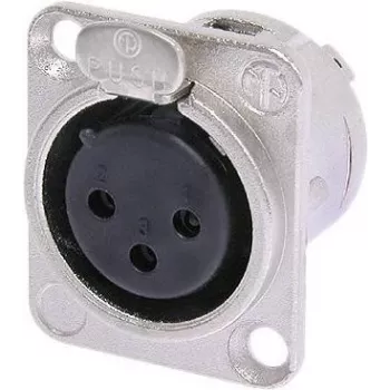 Neutrik NTR-NC3FDL1 - -30 - 80 °C - melns - sudrabains - UL - UL 94 HB - IEC 61076-2-103 - IP 40 - IEC 68-2-20 (NC3F-DL-1)