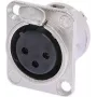 Neutrik NTR-NC3FDL1 - -30 - 80 °C - melns - sudrabains - UL - UL 94 HB - IEC 61076-2-103 - IP 40 - IEC 68-2-20 (NC3F-DL-1)