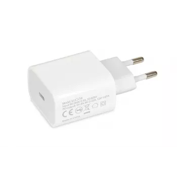 Iekštelpu USB Type-C ātrais lādētājs IBOX C-37, 20 W, USB‑C PD 3.0, 3 A izeja, balts