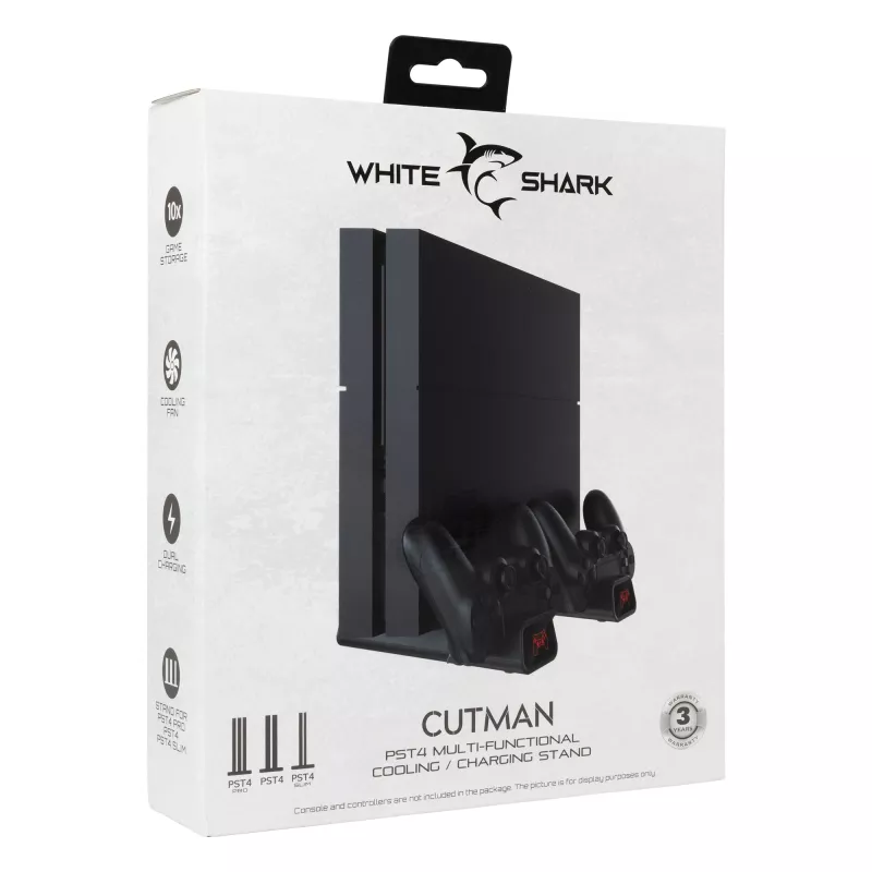Dzesēšanas paliktnis White Shark PS4-19076 Cutman ar 2 uzlādes dokiem kontrolieriem