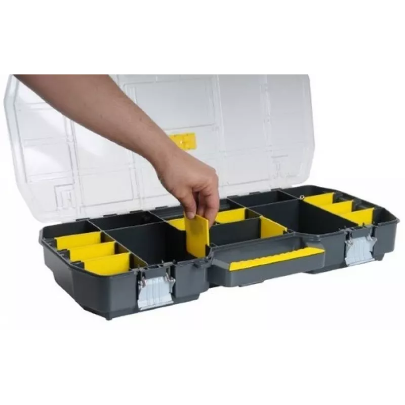 Stanley 1-97-514 mazo detaļu/instrumentu kaste Melns, Caurspīdīgs