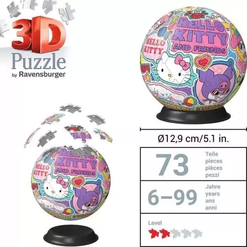 Puzzle Ravensburger Hello Kitty 72 gabali Ieteicamais vecums no 6 līdz 99 gadiem