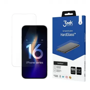 3MK HardGlass caurspīdīgs ekrāna aizsargs Apple iPhone 16 Pro triecienizturīgs pret skrāpējumiem