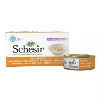 SCHESIR vistas filejas ar ķirbi buljonā - mitrā kaķu barība - 6x50g