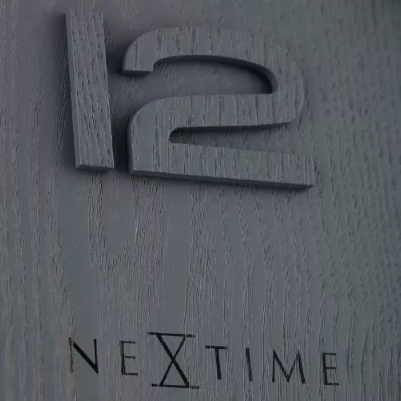 NeXtime 3096GS - Sienas pulkstenis - kvarca - Apaļš - Pelēks - Koka - Pieaugušajiem