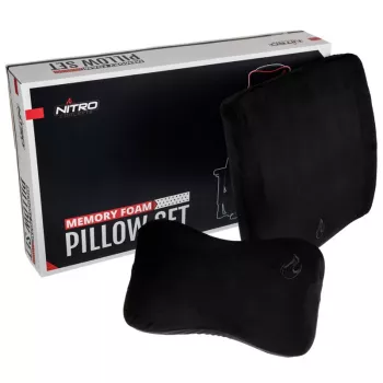 Atmiņas putu spilvenu komplekts nitro concepts NC-PST-MF-001 — melns, ergonomiski atmiņas putu atbalsta spilveni (komplekts)
