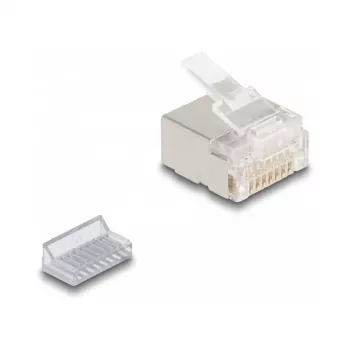 DeLOCK RJ45 modulārais spraudnis Cat.6A plāniem un plakaniem kabeļiem, 100 gab. komplekts