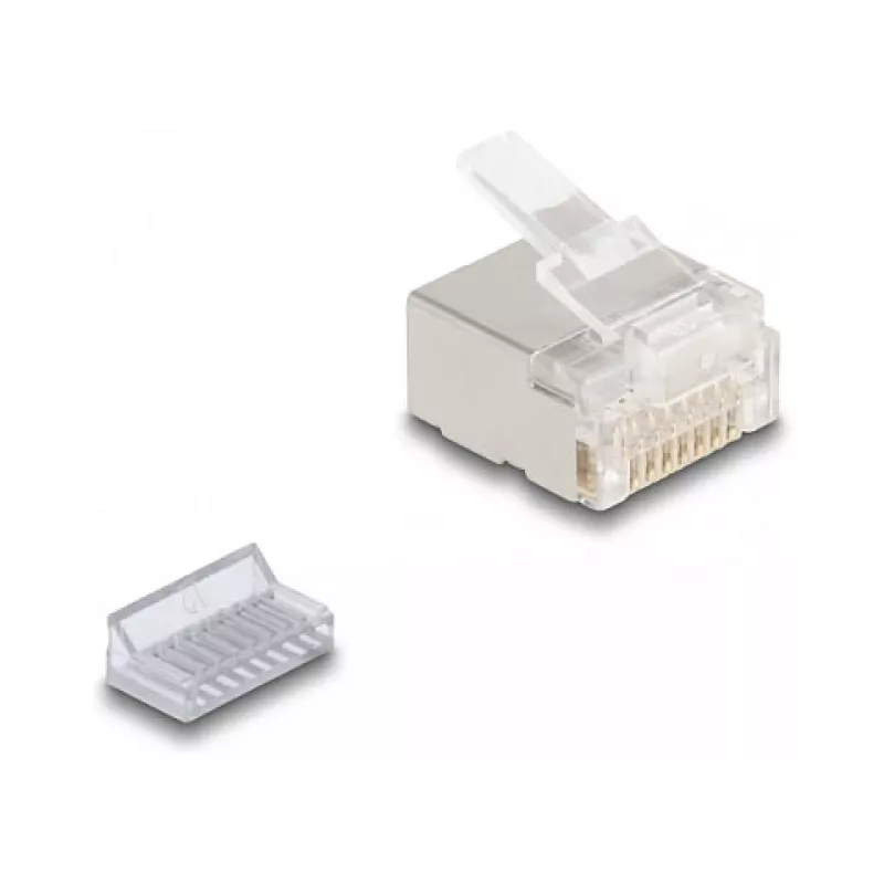 DeLOCK RJ45 modulārais spraudnis Cat.6A plāniem un plakaniem kabeļiem, 100 gab. komplekts