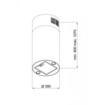 Virtuves nosūcējs MAAN Elba 2 39, alumīnija tauku filtrs, elektroniska vadība ar displeju un tālvadības pulti, spīdīgi zelts, Ø390 mm