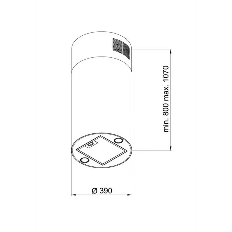 Virtuves nosūcējs MAAN Elba 2 39, alumīnija tauku filtrs, elektroniska vadība ar displeju un tālvadības pulti, spīdīgi zelts, Ø390 mm