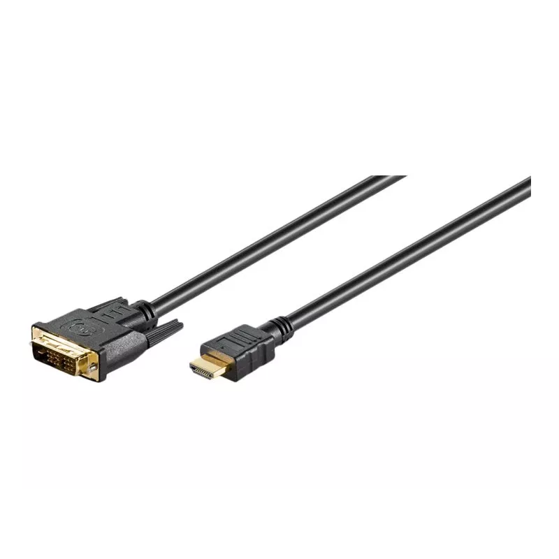 Goobay | DVI-D/HDMI kabelis, apzeltīts | 51580 | DVI-D vīrišķais Single-Link (18+1 pin) | HDMI vīrišķais (A tips) | HDMI uz DVI-D | 2 m