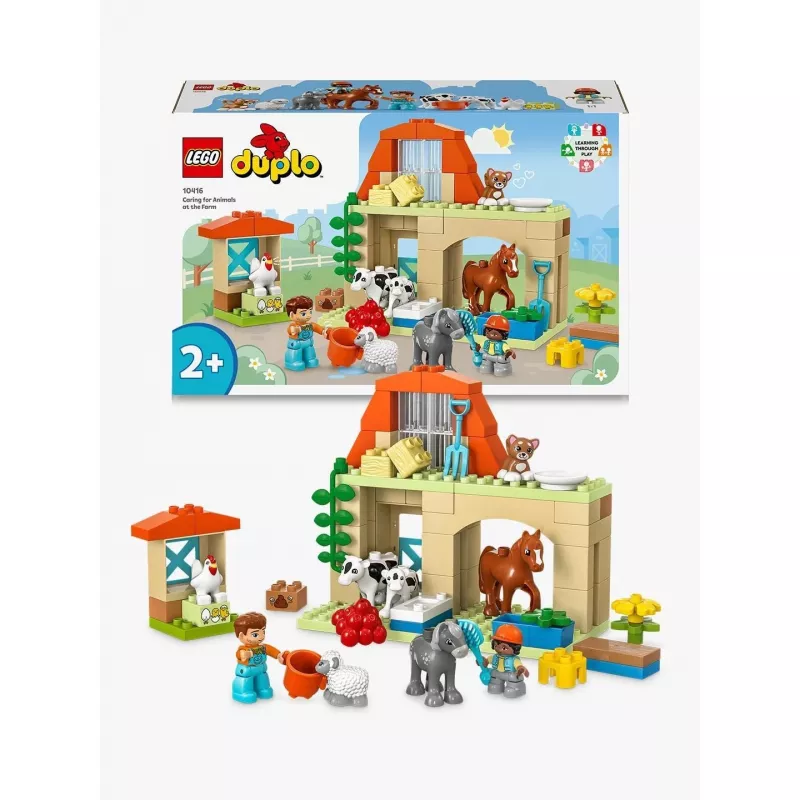Konstrukciju rotaļlieta LEGO DUPLO Lauku dzīvnieku aprūpes komplekts 10416 — 74 gabali, 2 minifigūras, vecumam no 2 gadiem