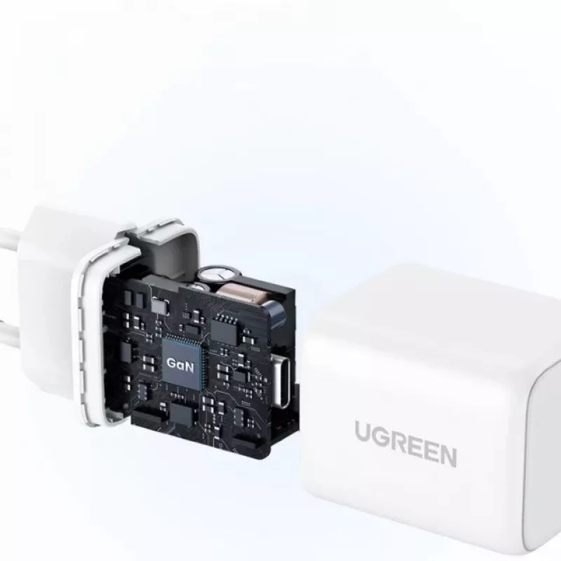 UGREEN Charger Nexode N Series X513 30W GaN USB-C single-port fast charger, 100–240V, balta