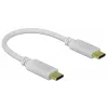 Delock - USB-C / barošanas kabelis - 24 kontaktu USB-C (M) uz 24 kontaktu USB-C (M) - 5 A - 15 cm - USB barošanas avots (100 W), atbalsta Power Delivery 2.0 - Balts (85357)