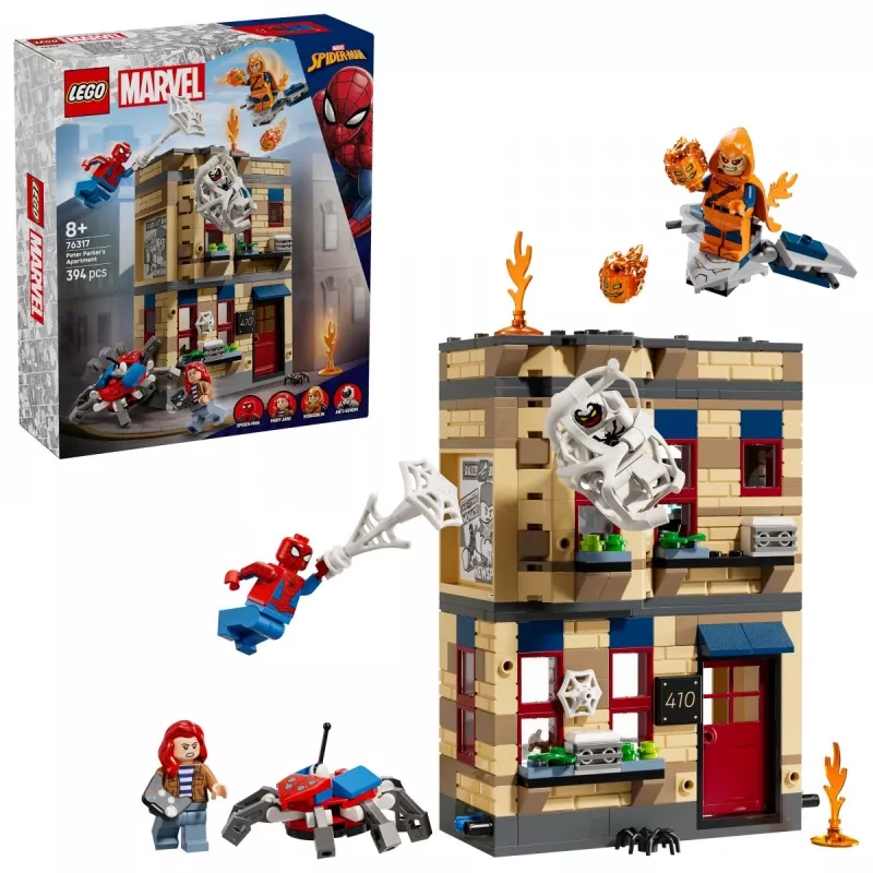 LEGO Marvel komplekts 76317 Pītera Pārkera dzīvoklis ar Zirnekļcilvēka minifigūru