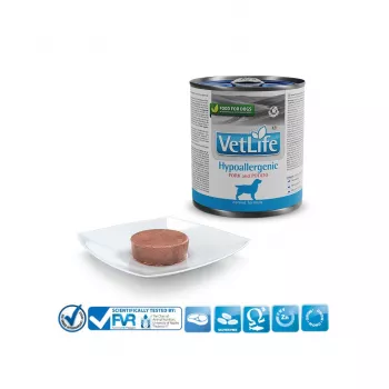Mitrā suņu barība Farmina Vet Life UltraHypo 300 g — hipoalerģiska veterinārā diēta, zivs, bez graudiem